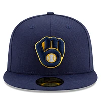 Men's New Era Navy Milwaukee Brewers National Baseball Hall of Fame 59FIFTY Fitted Hat