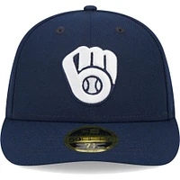 Men's New Era Navy Milwaukee Brewers Oceanside Low Profile 59FIFTY Fitted Hat