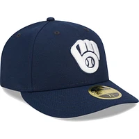 Men's New Era Navy Milwaukee Brewers Oceanside Low Profile 59FIFTY Fitted Hat