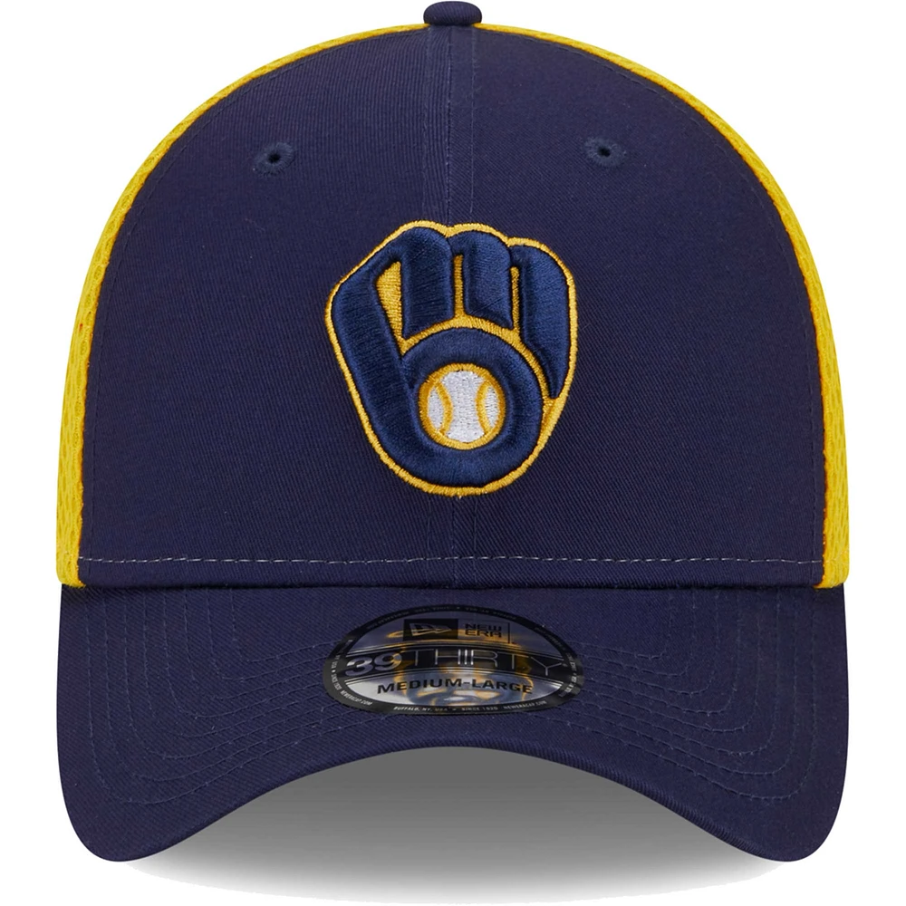 Men's New Era Navy Milwaukee Brewers Team Neo 39THIRTY Flex Hat