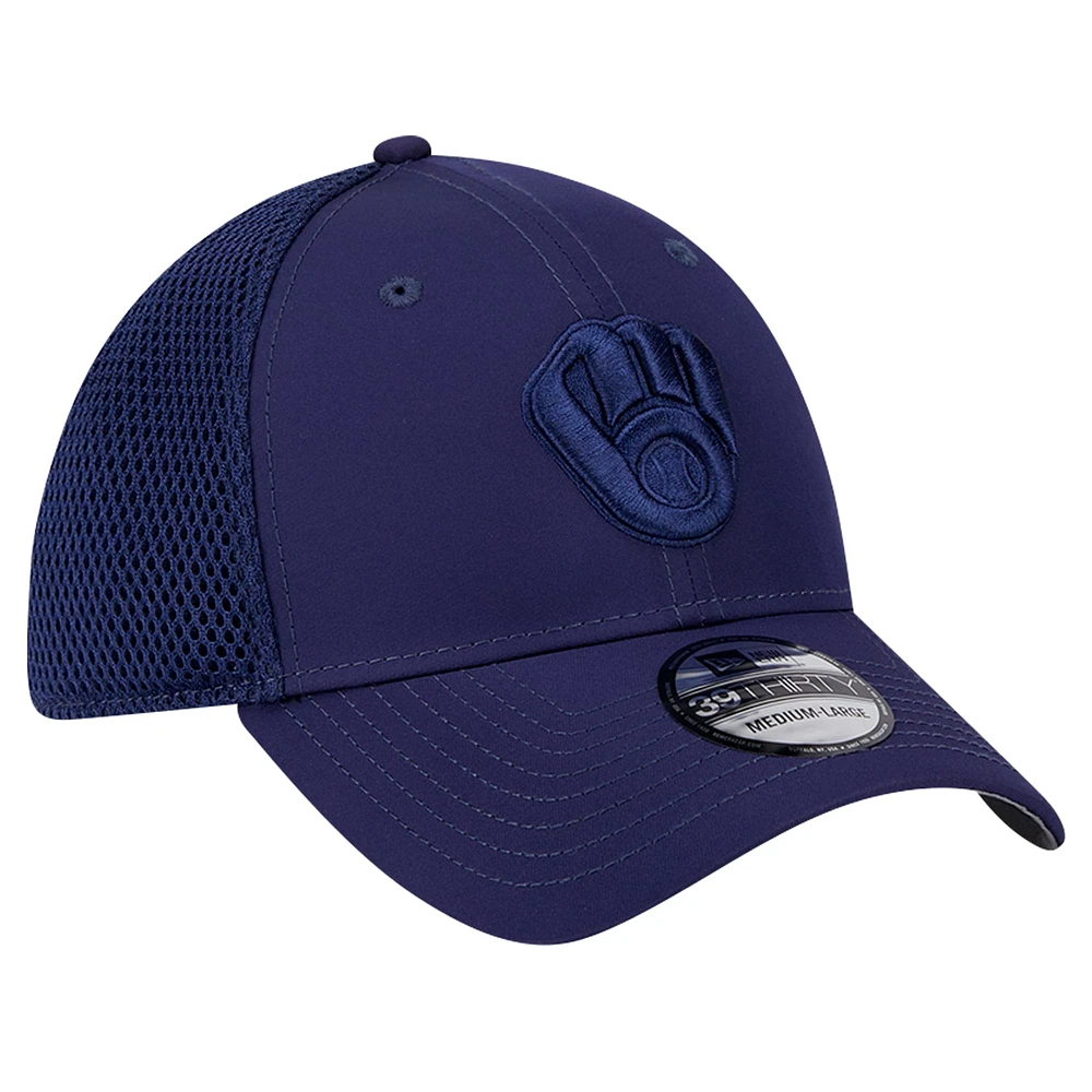 Men's New Era Navy Milwaukee Brewers Team Tone 39THIRTY Flex Hat