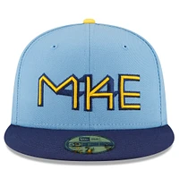 Men's New Era Powder Blue Milwaukee Brewers 2022 City Connect - 59FIFTY Fitted Hat