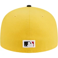 Men's New Era Yellow/Black Milwaukee Brewers Grilled 59FIFTY Fitted Hat