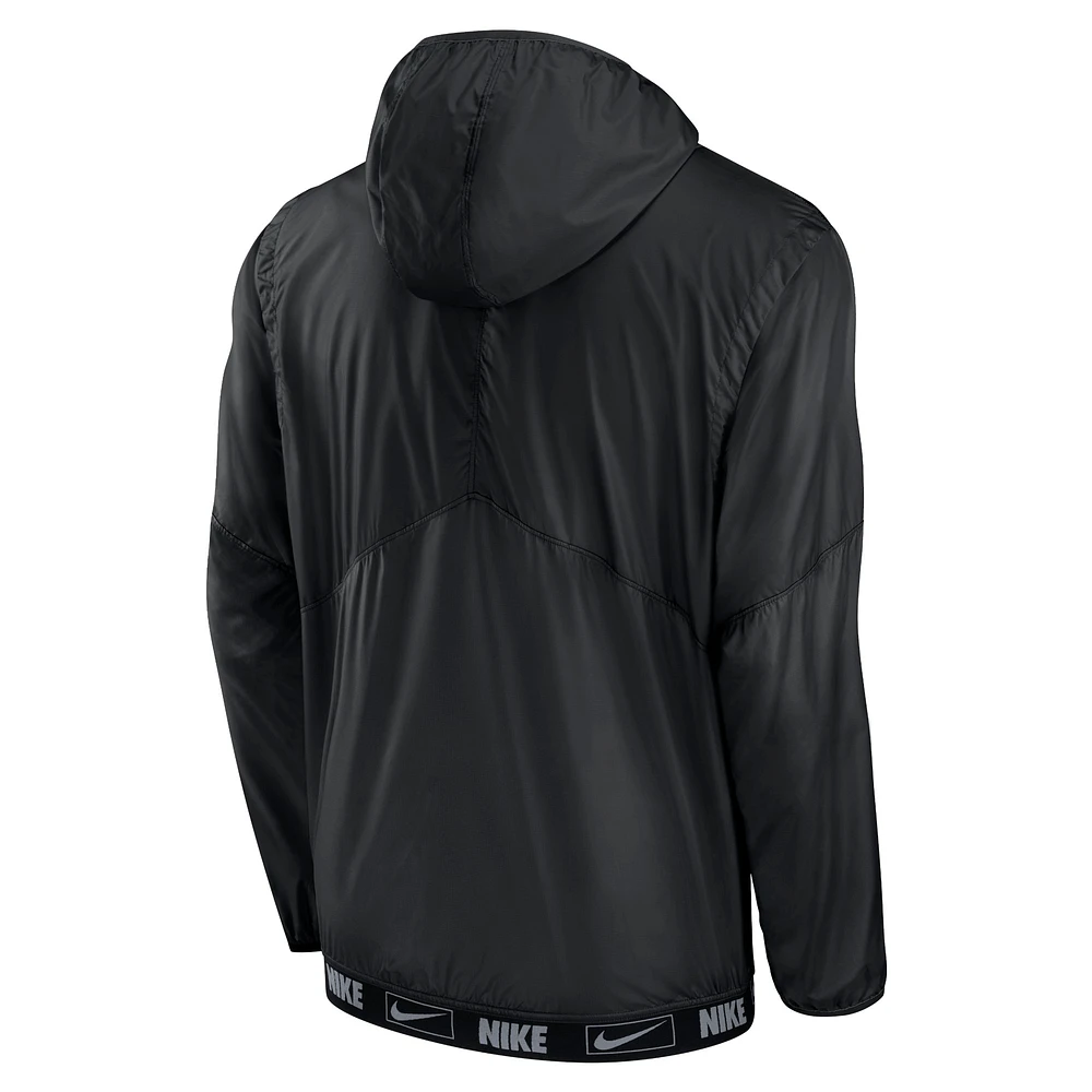 Men's Nike Black Milwaukee Brewers Authentic Night Game Performance Half-Zip Windbreaker