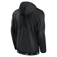 Men's Nike Black Milwaukee Brewers Authentic Night Game Performance Half-Zip Windbreaker