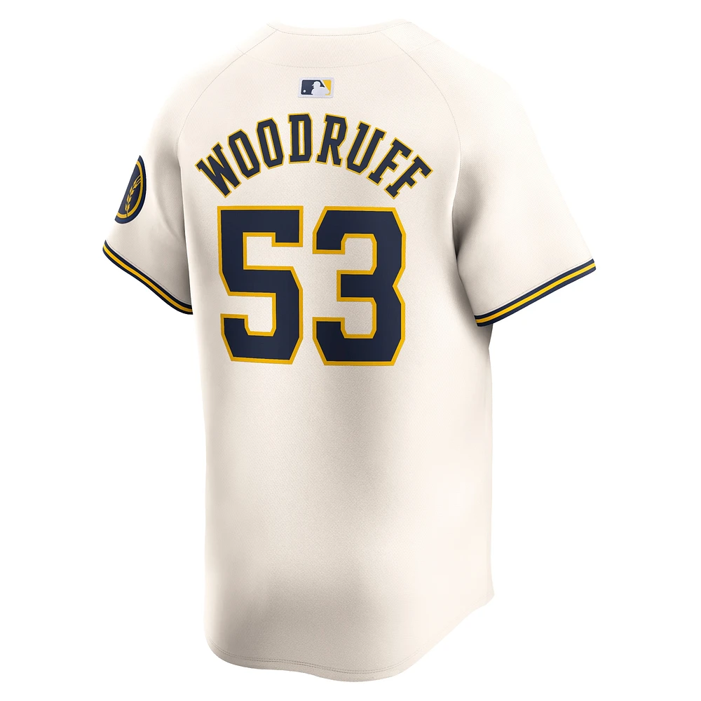 Maillot de joueur Nike Brandon Woodruff crème Milwaukee Brewers Home Limited pour homme