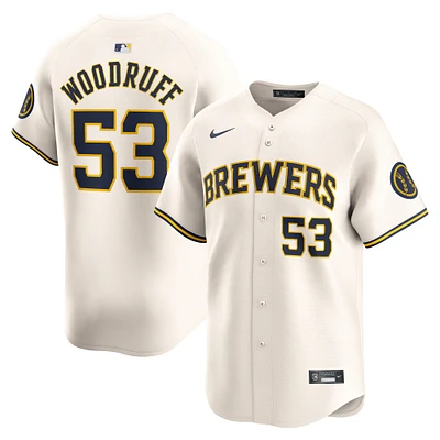 Maillot de joueur Nike Brandon Woodruff crème Milwaukee Brewers Home Limited pour homme