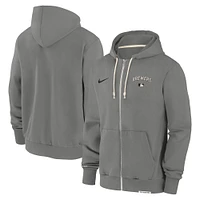 Men's Nike Charcoal Milwaukee Brewers Authentic Collection Travel Performance Full-Zip Hoodie