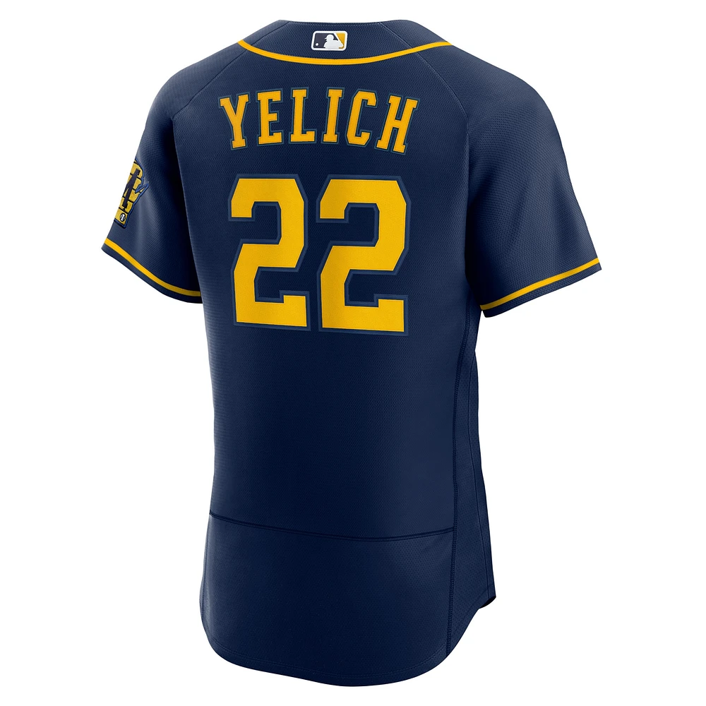 Men's Nike Christian Yelich Navy Milwaukee Brewers 50th Season Alternate Authentic Player Jersey
