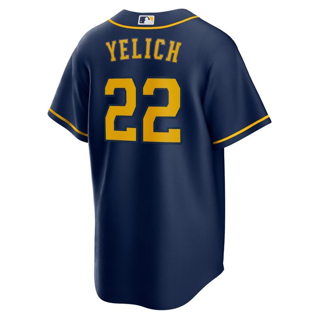 Nike Christian Yelich pour homme Marine Milwaukee Brewers réplique de joueur alternatif - Maillot