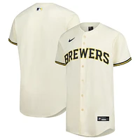 Maillot Nike crème à domicile Elite des Milwaukee Brewers pour homme