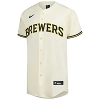 Maillot Nike crème à domicile Elite des Milwaukee Brewers pour homme