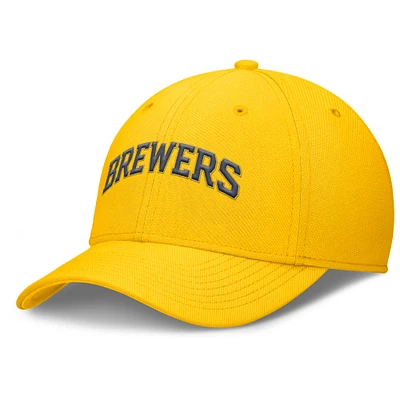 Casquette Nike Gold Milwaukee Brewers Rise Performance Flex pour homme