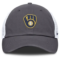 Men's Nike Gray Milwaukee Brewers Adjustable Trucker Hat