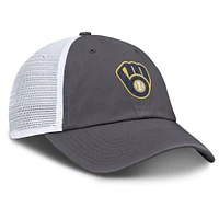 Men's Nike Gray Milwaukee Brewers Adjustable Trucker Hat