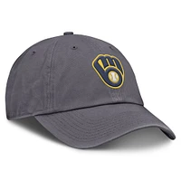 Men's Nike Gray Milwaukee Brewers Club Adjustable Hat