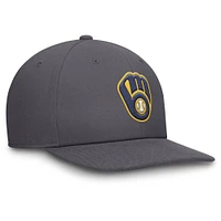 Men's Nike Gray Milwaukee Brewers Pro Performance Snapback Hat