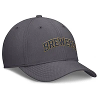 Men's Nike  Gray Milwaukee Brewers Swoosh Performance Flex Hat