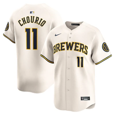 Maillot de joueur Nike Jackson Chourio crème Milwaukee Brewers Home Limited pour homme