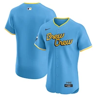 Men's Nike  Powder Blue Milwaukee Brewers City Connect Elite Jersey