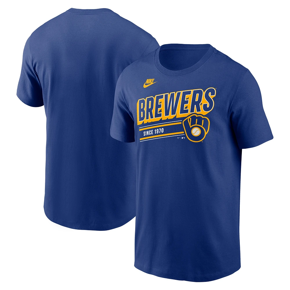 Men's Nike  Royal Milwaukee Brewers Cooperstown Collection Retro T-Shirt