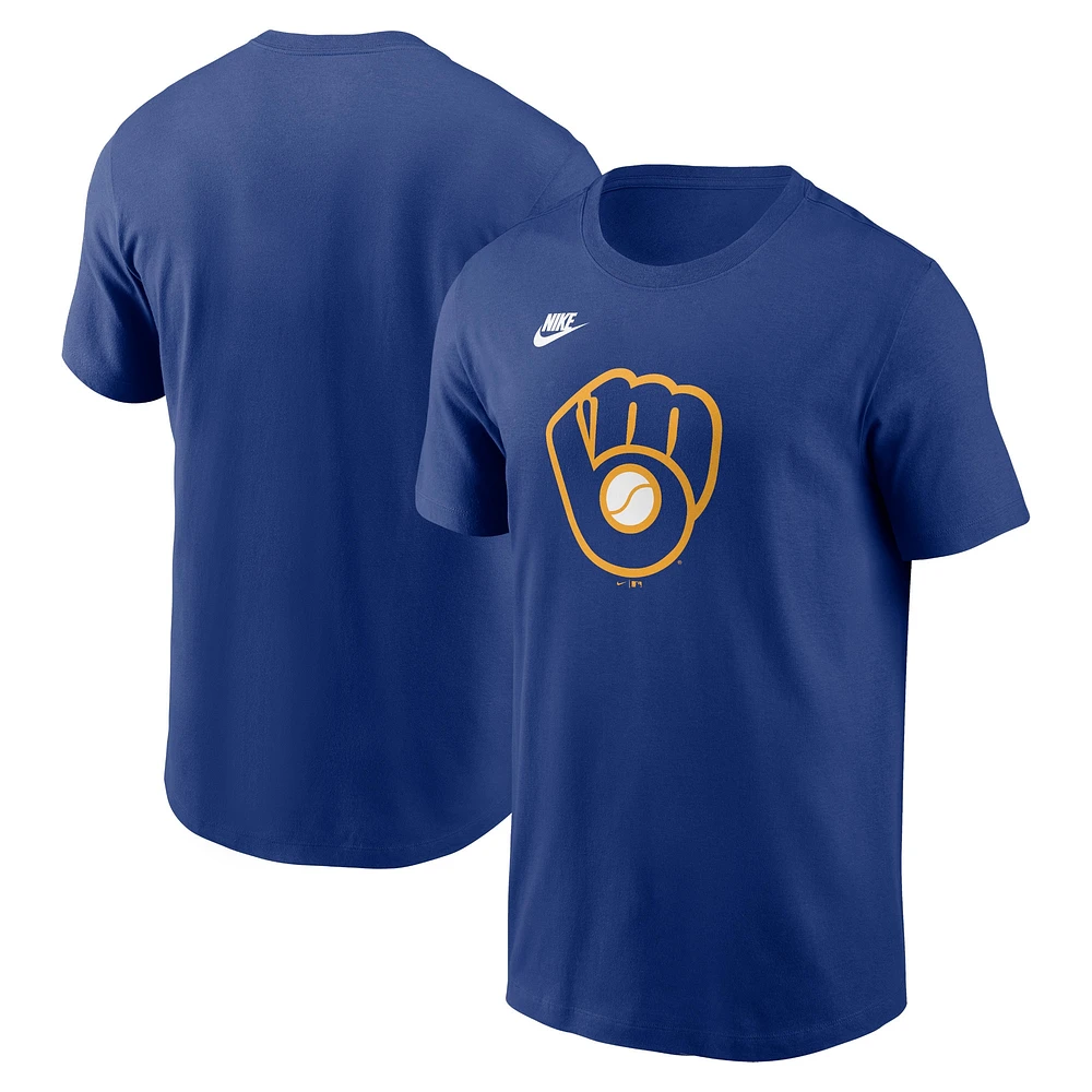T-shirt avec logo de l'équipe Nike Royal Milwaukee Brewers Cooperstown Collection pour homme