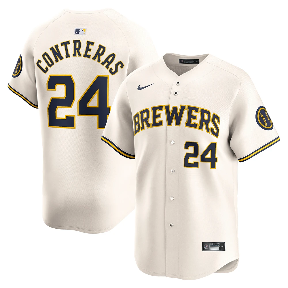 Maillot de joueur Nike William Contreras crème Milwaukee Brewers Home Limited pour homme