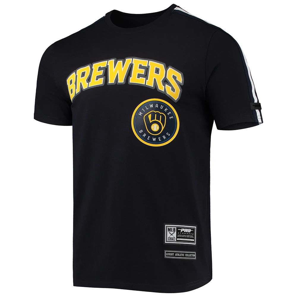 Men's Pro Standard Navy/ Milwaukee Brewers Taping T-Shirt