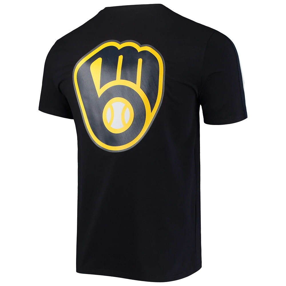 Men's Pro Standard Navy/ Milwaukee Brewers Taping T-Shirt
