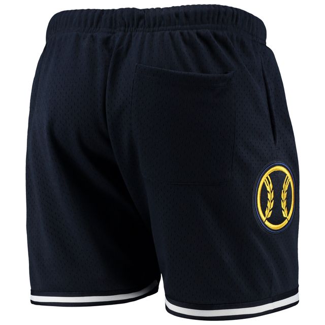 Short en maille à logo Milwaukee Brewers Pro Standard bleu marine pour homme