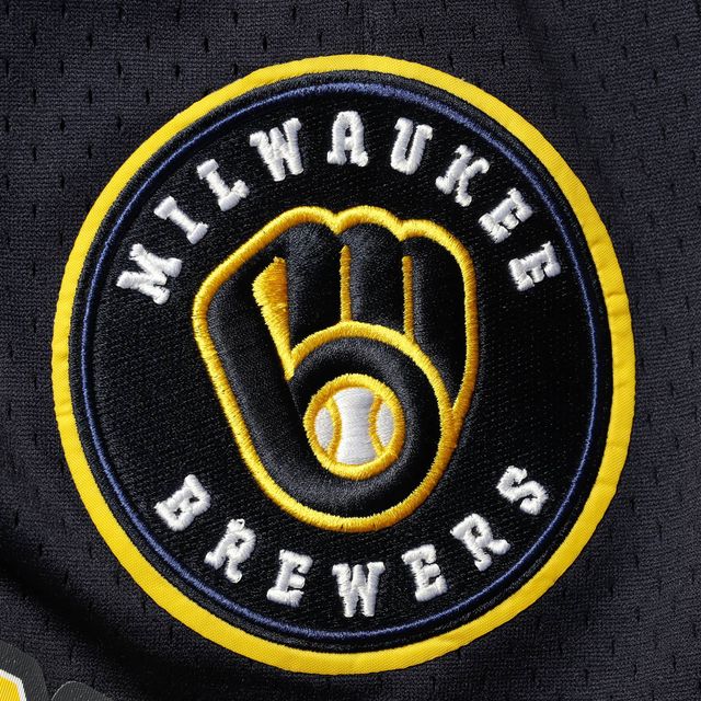 Short en maille à logo Milwaukee Brewers Pro Standard bleu marine pour homme