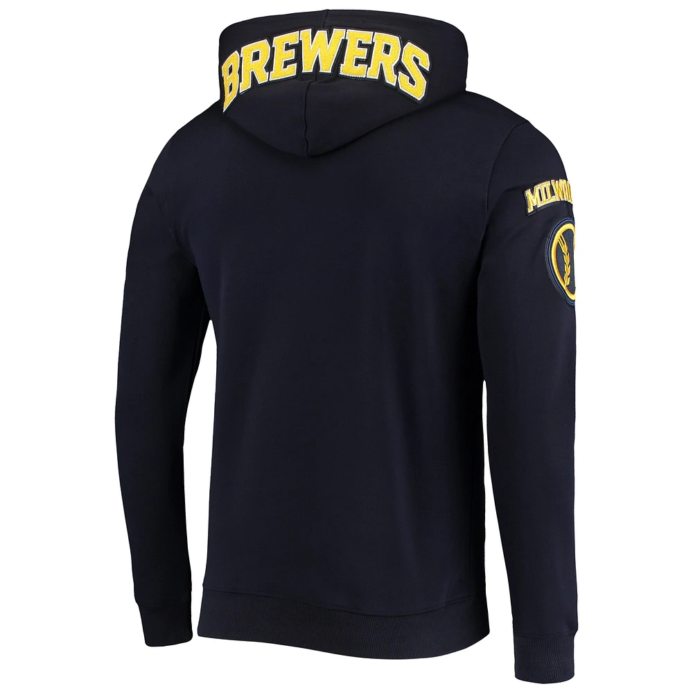 Men's Pro Standard Navy Milwaukee Brewers Team Logo Pullover Hoodie
