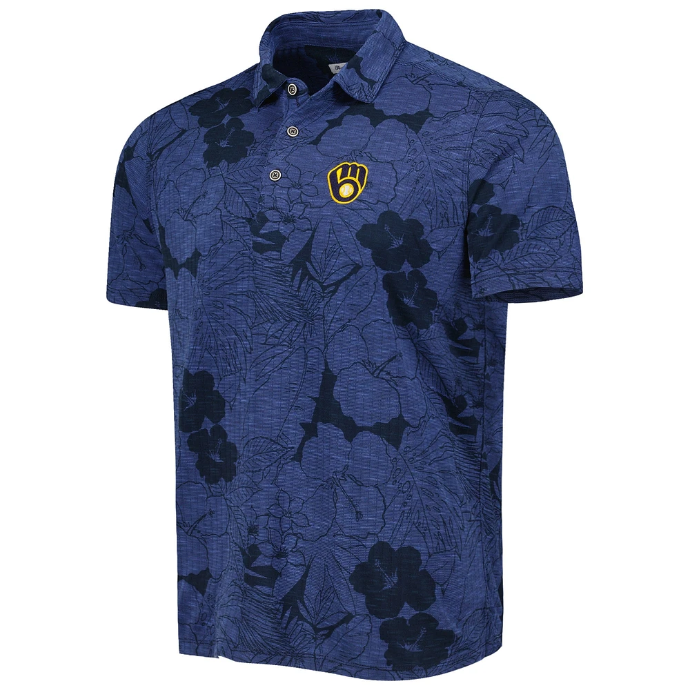 Men's Tommy Bahama  Navy Milwaukee Brewers Blooms Polo