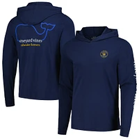 Men's Vineyard Vines Navy Milwaukee Brewers Long Sleeve Hoodie T-Shirt