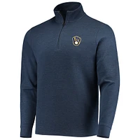 Men's Vineyard Vines Navy Milwaukee Brewers Saltwater Quarter-Zip Jacket