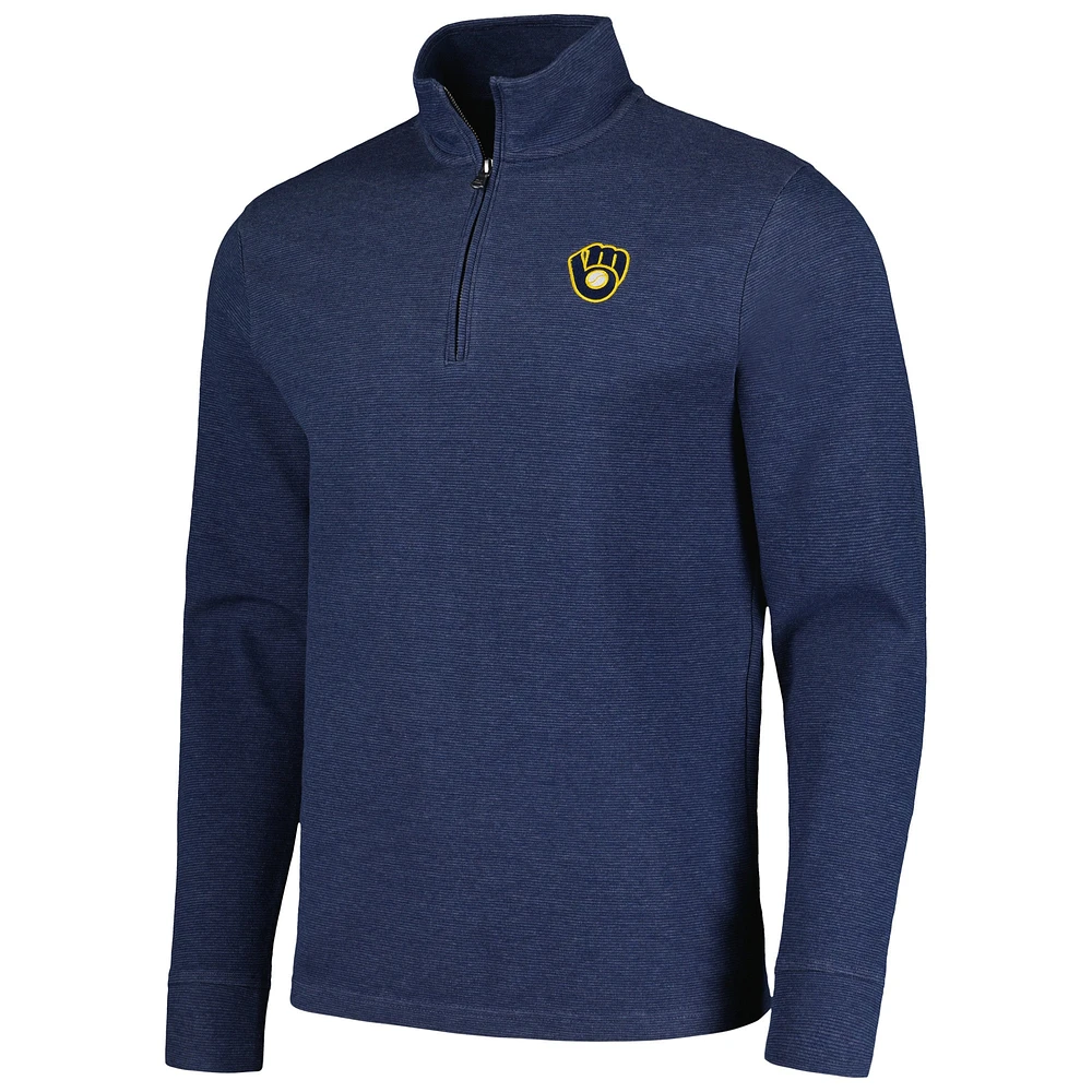 Men's Vineyard Vines Navy Milwaukee Brewers Saltwater Quarter-Zip Jacket