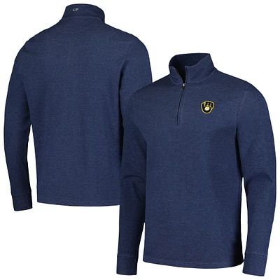 Veste à quart de zip Vineyard Vines pour hommes, bleu marine, Milwaukee Brewers Saltwater