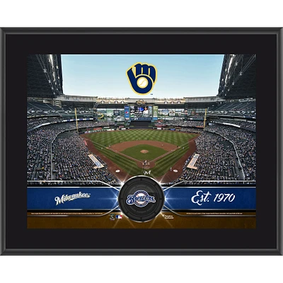 Plaque d'équipe sublimée Milwaukee Brewers 10,5" x 13"