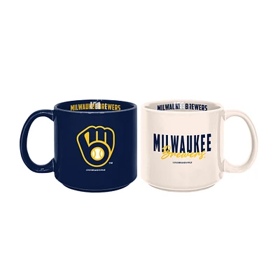 Lot de 2 tasses empilables Milwaukee Brewers de 15 oz