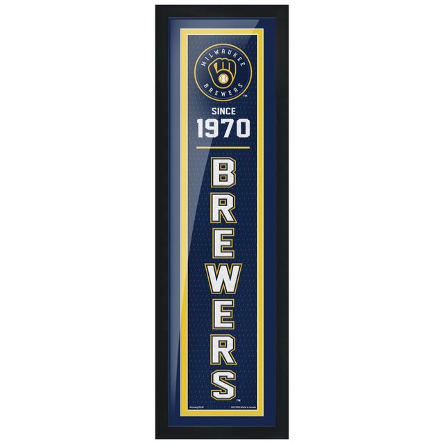 Milwaukee Brewers - 6'' x 22'' Oeuvre encadrée établie