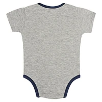 Newborn & Infant Gray/White Milwaukee Brewers Two-Pack Play Ball Bodysuit Set