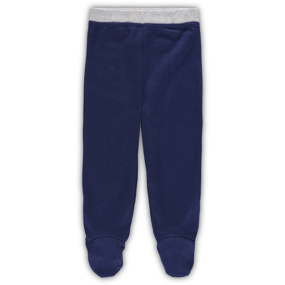 Newborn & Infant Navy/White Milwaukee Brewers Dream Team Bodysuit Hat Footed Pants Set