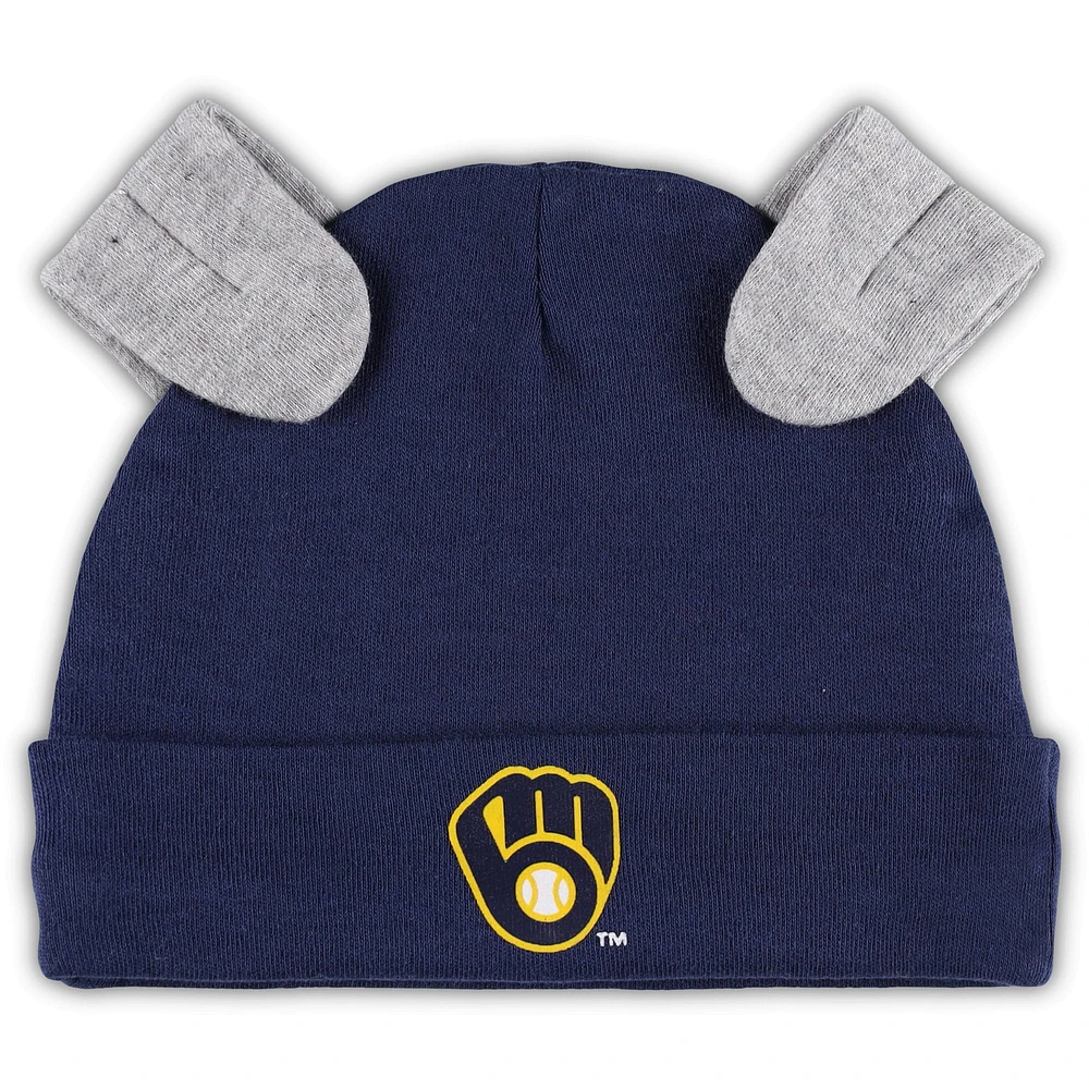 Newborn & Infant Navy/White Milwaukee Brewers Dream Team Bodysuit Hat Footed Pants Set