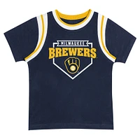 Toddler Fanatics Navy/Gray Milwaukee Brewers Bases Loaded T-Shirt & Shorts Set