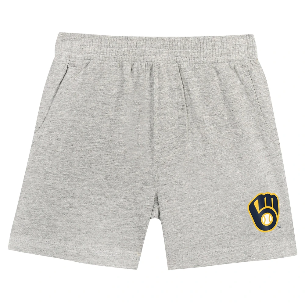 Toddler Fanatics Navy/Gray Milwaukee Brewers Bases Loaded T-Shirt & Shorts Set