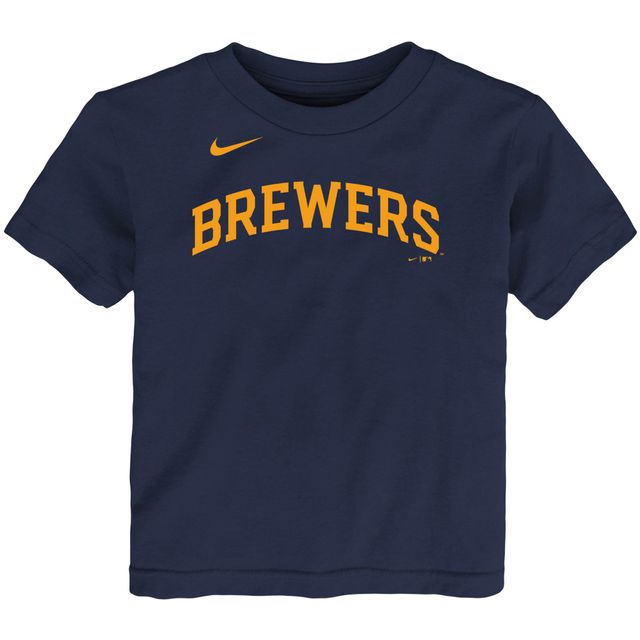Enfant en bas âge Nike Christian Yelich Navy Milwaukee Brewers Player Name & Number - T-shirt