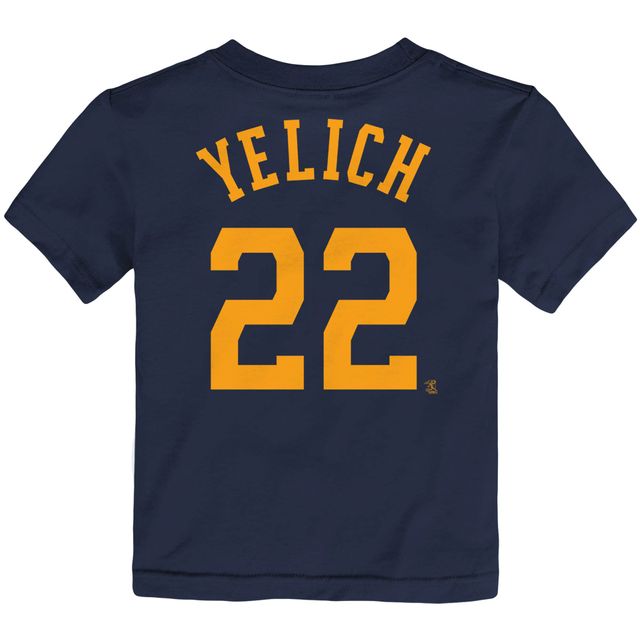 Enfant en bas âge Nike Christian Yelich Navy Milwaukee Brewers Player Name & Number - T-shirt