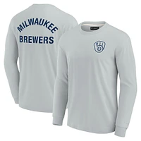 Unisex Fanatics Gray Milwaukee Brewers Elements Super Soft Long Sleeve T-Shirt