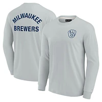 Unisex Fanatics Gray Milwaukee Brewers Elements Super Soft Long Sleeve T-Shirt