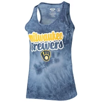 Women's Concepts Sport Navy Milwaukee Brewers Billboard Racerback Tank Top & Shorts Set